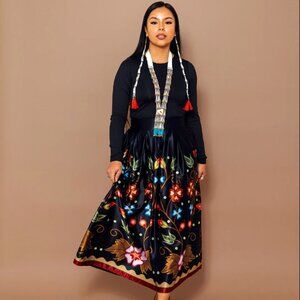 NWT Maskawitehew Pipon Maxi Skirt Large - Indigenous Designer